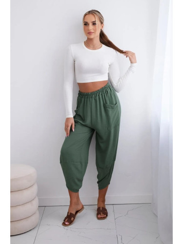 Wide-leg trousers with khaki pockets