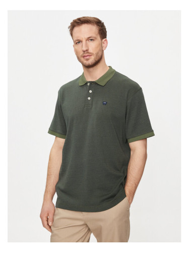 Wrangler Тениска с яка и копчета 112350410 Зелен Regular Fit