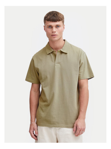 Solid Тениска с яка и копчета 21108171 Зелен Regular Fit