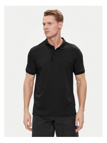 Calvin Klein Тениска с яка и копчета Logo K10K112473 Черен Regular Fit