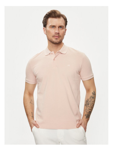 Selected Homme Тениска с яка и копчета 16087839 Розов Regular Fit