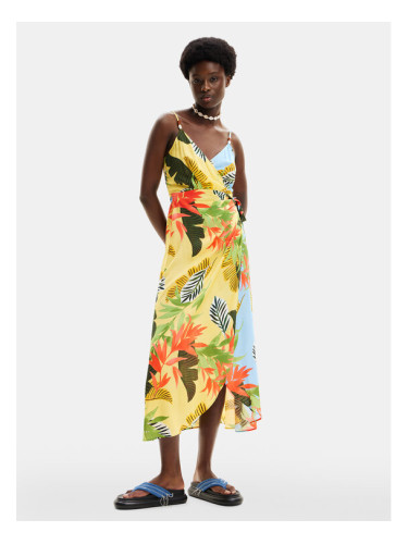 Desigual Лятна рокля Tropical Leaves 24SWMW13 Цветен Regular Fit