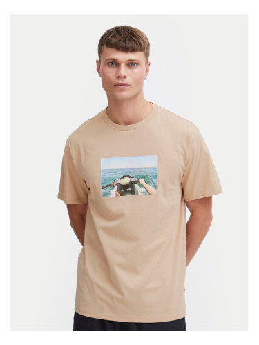 Solid Тишърт 21108237 Бежов Regular Fit