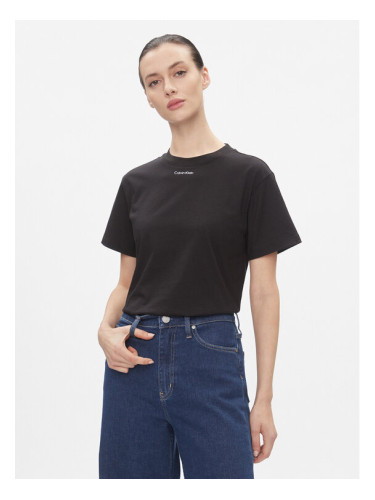 Calvin Klein Тишърт Metallic Micro Logo T Shirt K20K206967 Черен Regular Fit