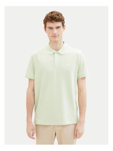 Tom Tailor Тениска с яка и копчета 1031006 Зелен Regular Fit