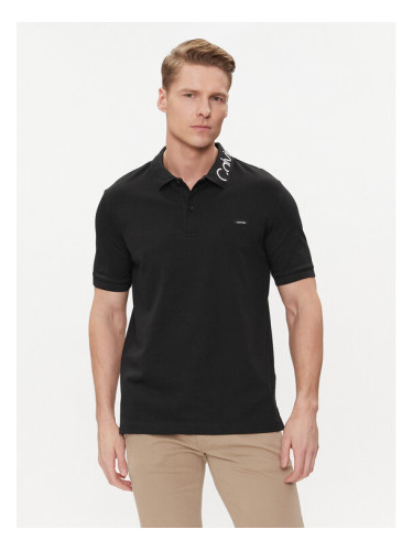 Calvin Klein Тениска с яка и копчета K10K112467 Черен Regular Fit