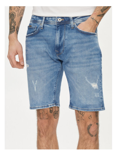 Pepe Jeans Дънкови шорти Taper Short PM801084RH7 Син Regular Fit