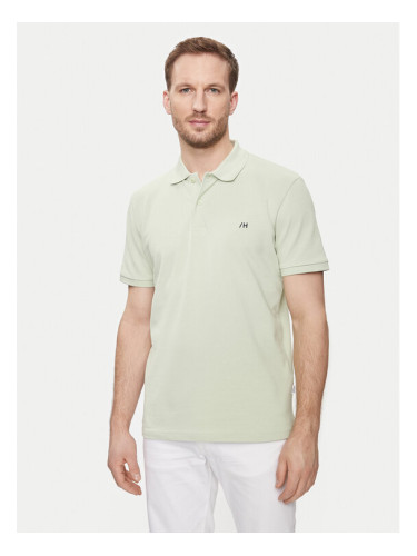 Selected Homme Тениска с яка и копчета 16087839 Зелен Regular Fit