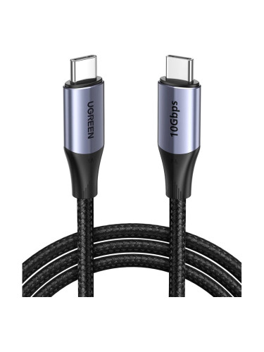 Кабел Ugreen US355, от USB C(м) към USB C(м), 1m, 100W, черен