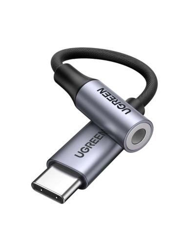 Преходник Ugreen 80154, от USB-C(м) към 3.5mm жак(ж), черен