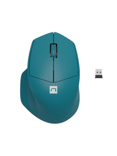 Мишка Natec Siskin 2, оптична (1600dpi), безжична, Bluetooth, USB, синя