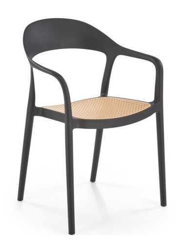 Пластмасов стол - естествен/черен