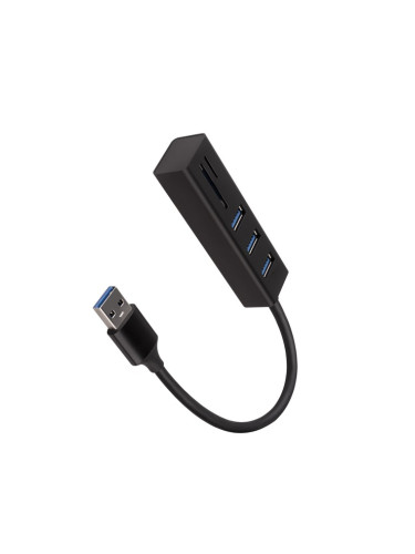 Докинг станция Axagon HMA-CR3A, 3x USB 3.2 Type A, 1x SD Card Reader, черна