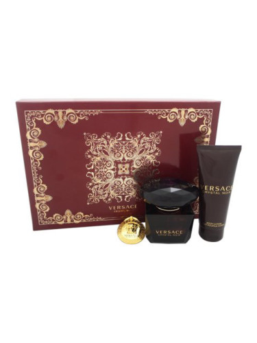 Versace Crystal Noir Комплект за жени EDP парфюм 90 ml + лосион за тяло 100 ml + ключодържател