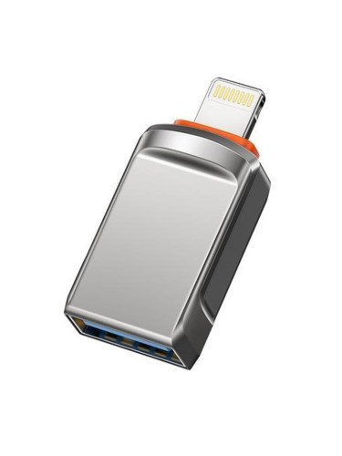 Адаптер Xmart OTG USB 3.0 - Lightning, от Lightning(м) към USB A(ж), сив