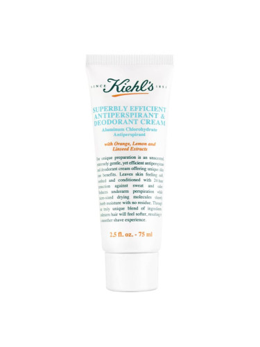 Kiehl's Superbly Efficient Antiperspirant & Deodorant Cream крем-антиперспирант за всички типове кожа на лицето 75 мл.