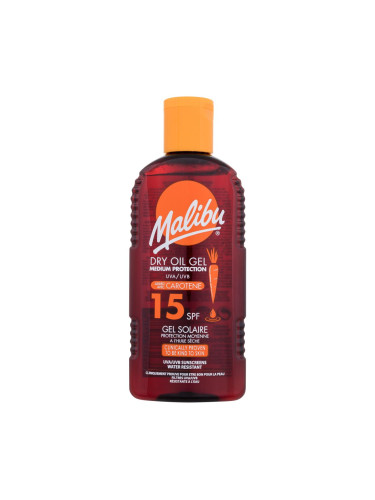 Malibu Dry Oil Gel With Carotene SPF15 Слънцезащитна козметика за тяло 200 ml