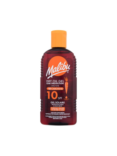 Malibu Dry Oil Gel With Carotene SPF10 Слънцезащитна козметика за тяло 200 ml