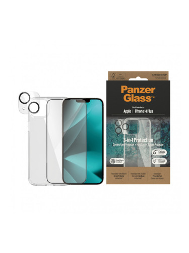 Стъклен протектор PanzerGlass iPhone 14 Plus Bundle (UWF screen protector, HardCase, протектор за камераt)