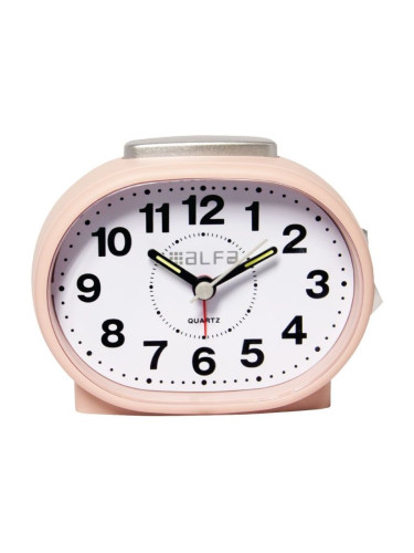 Настолен часовник Alfaone ALTC аналогов безшумен с осветление-Розов