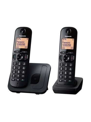Безжичен телефон Panasonic KX-TGC212FXB, 1.6"(4,06) LCD дисплей, черен