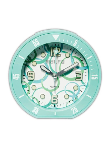 Настолен часовник Alfaone ALTC 60017 аналогов безшумен с осветление-тюркоаз