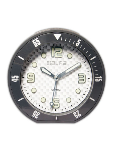 Настолен часовник Alfaone ALTC 60017 аналогов безшумен с осветление-Антрацит