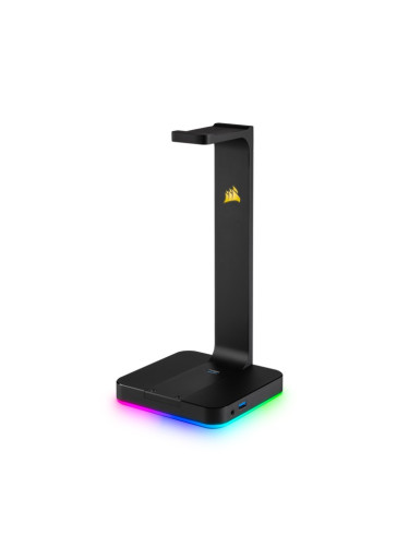 Док за слушалки Corsair ST100 RGB, USB, 3.5 mm jack, RGB осветление, черен