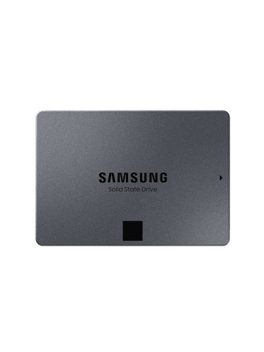 Памет SSD 1TB Samsung 870 QVO (MZ-77Q1T0BW), SATA 6Gb/s, 2.5"(6.35 cm), скорост на четене 560 MB/s, скорост на запис 530 MB/s