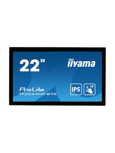 Монитор IIYAMA TF2234MC-B7X, 22" (55.88 cm) IPS панел, Full HD, 8ms, 305cd/m2, DP/HDMI/VGA