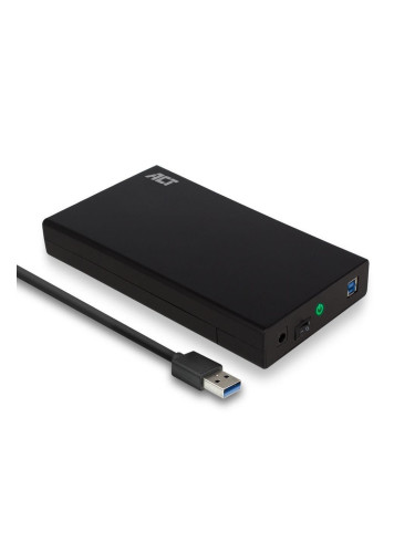 Кутия 3.5" (8.89 cm), ACT AC1405, за HDD, SATA3, USB 3.1 Gen1, черна