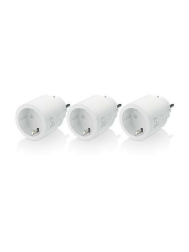 Смарт контакт DELTACO SH-P01-3P, 10А, Wi-Fi, бял, 3 бр. в комплект