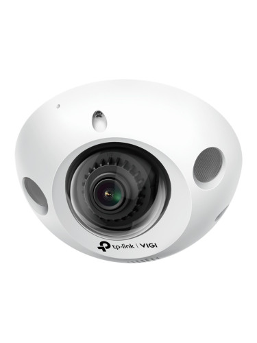 IP камера TP-Link VIGI C230I Mini(2.8mm), куполна, 3Mpix (2304x1296@30fps), 2.8mm обектив, H.265+/H.265/H.264+/H.264, IR осветеност (до 30 метра), външна IK08, PoE, микрофон, високоговорител, SDCard до 256GB