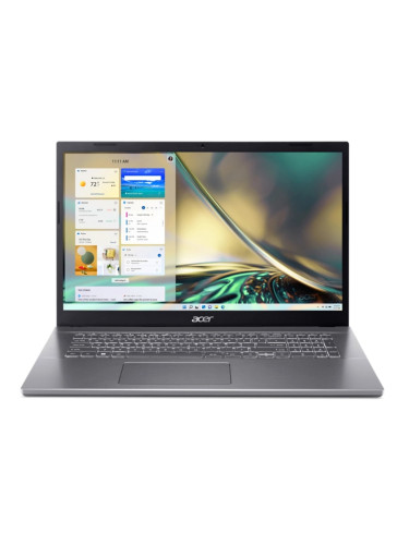 Лаптоп Acer Aspire 5 A517-53 (NX.KQBEX.006)(сребрист), десетядрен Intel Core i7-12650H 2.3/4.7GHz, 17" (43.94cm) Full HD Anti-Glare дисплей, (HDMI), 16GB DDR4, 1TB SSD NVMe, 1x Thunderbolt 4, No OS, 2.4kg