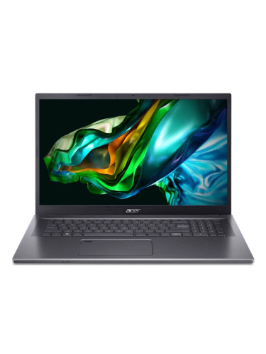 Лаптоп Acer Aspire 5 A517-58GM-74TF (NX.KJLEX.009)(сребрист), десетядрен Intel Core i7-1355U 1.7/5.0GHz, 17.3" (43.94cm) Full HD IPS Anti-Glare дисплей & GF RTX 2050 4GB, (HDMI), 16GB DDR4, 512GB SSD NVMe, 2x USB 3.2 Gen 1, No OS, 2.4kg