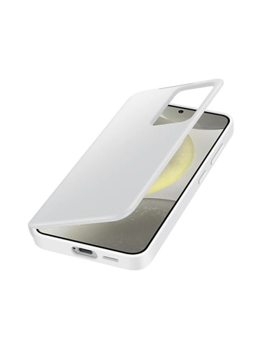 Калъф за Samsung Galaxy S24, пластмасов, Samsung Smart View Wallet, бял