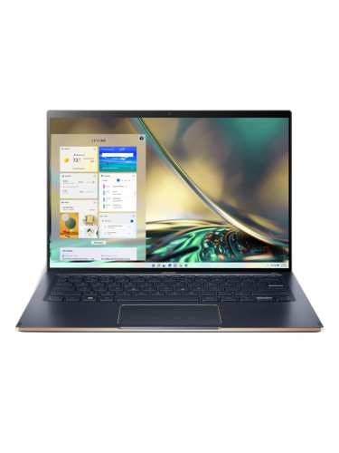 Лаптоп Acer Swift 5 SF514-56T-73WY (NX.K0KEX.007)(син), дванадесетядрен Intel Core i7-1260P 2.1/4.7GHz, 14" (35.56cm) WQXGA IPS Touch дисплей, (HDMI), 16GB LPDDR5, 1TB SSD NVMe, 2x Thunderbolt 4, Windows 11 Pro, 1.2kg