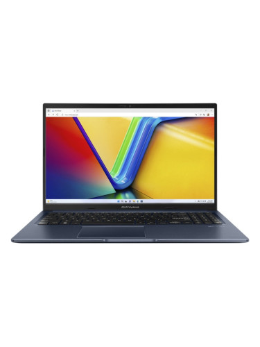 Лаптоп Asus Vivobook 15 X1502VA-BQ287 (90NB10T1-M00CZ0)(син), четиринадесетядрен Intel Core i7-13700H 2.4/5.0GHz, 15.6" (39.62cm) Full HD IPS Anti-Glare дисплей, (HDMI), 16GB DDR4, 512GB SSD NVMe, 1x USB 3.2 Gen 1 Type-C, No OS, 1.7kg