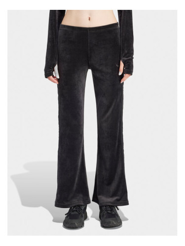 adidas Текстилни панталони Crushed Velvet IT9661 Черен Slim Fit