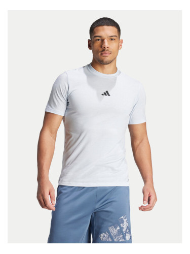 adidas Тениска от техническо трико Workout Logo IT2128 Син Regular Fit