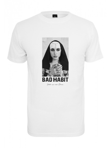 Мъжка тениска в бял цвят Mister Tee Bad Habit 