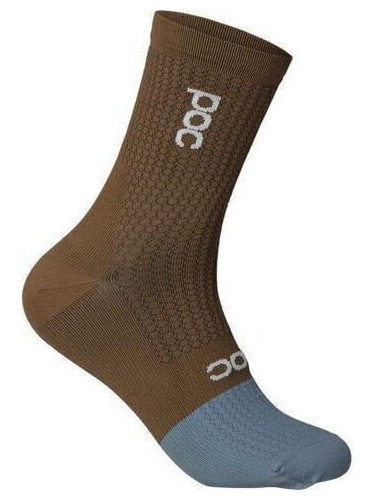 POC Flair Sock Mid Jasper Brown/Calcite Blue M Чорапи за колоездене