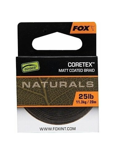 Fox Fishing Edges Naturals Coretex 25 lbs-11,3 kg 20 m Плетена линия