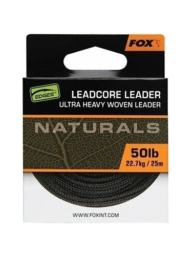 Fox Fishing Edges Naturals Leadcore Leader 50 lbs-22,7 kg 25 m Плетена линия