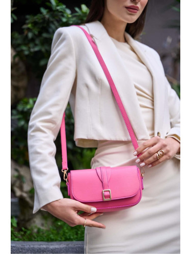 Madamra Fuchsia Women's Alina Buckle Crossbody Bag -