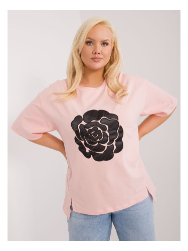 Cotton blouse Peach plus size
