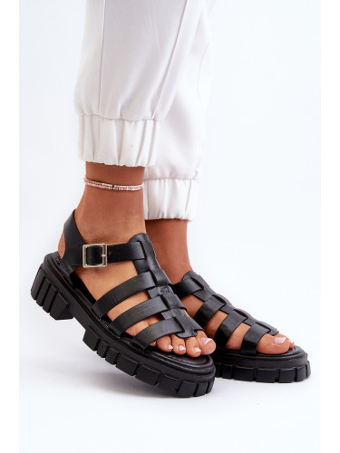 Boto Дамски черни римски сандали Rosarose