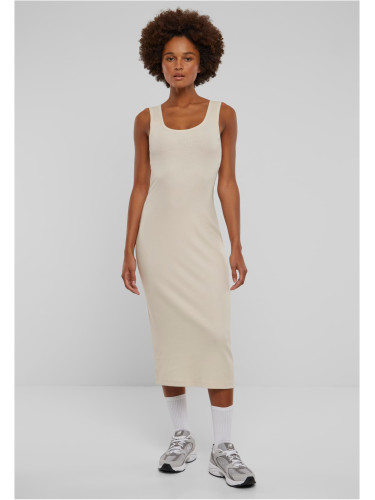 Women's Long Rib Dress - Cream