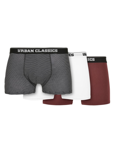 Bio Boxer Shorts 3-Pack Mini Stripe Aop+White+Cherry