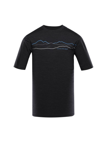 Men's T-shirt made of merino wool ALPINE PRO WOOLEN 2 black